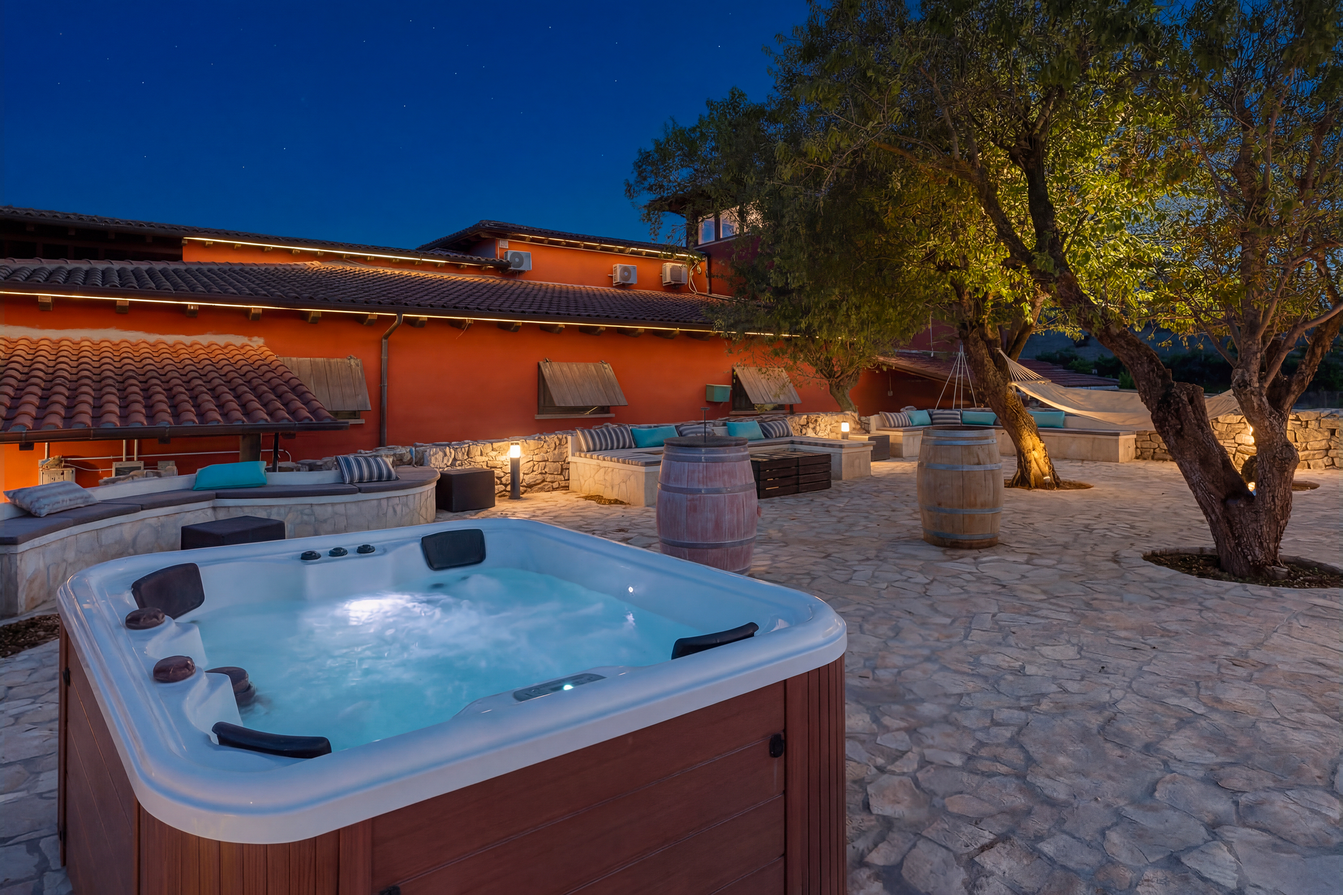 Hot tub at night